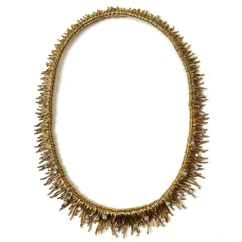Vintage 18ct Yellow Gold and Diamond Necklace