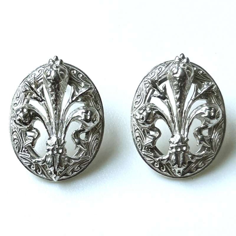 Silver Fleur-de-Lis Stud Earrings