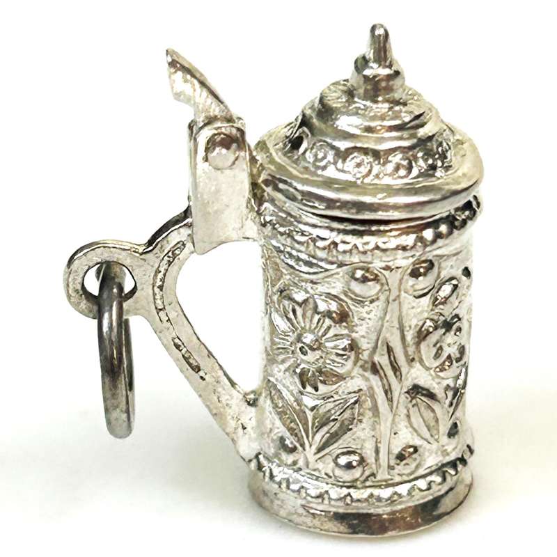 Miniature Silver Beer Stein Tankard Charm Pendant