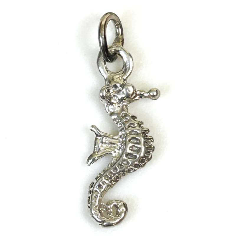 Miniature Silver Seahorse Charm Pendant