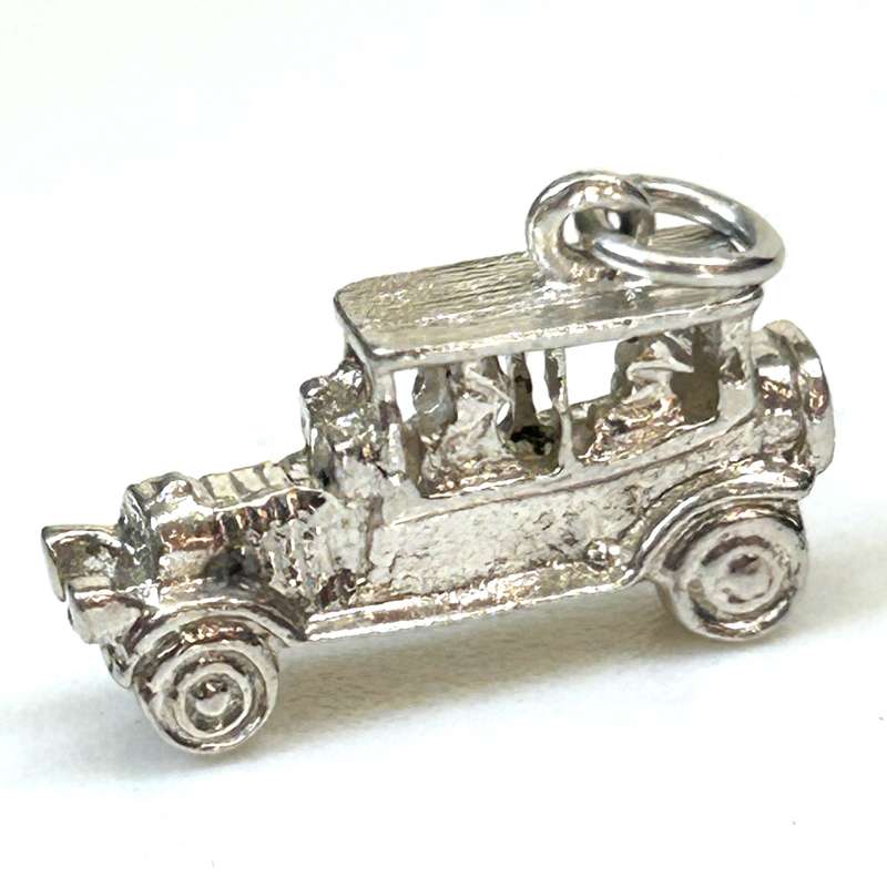 Miniature Silver Vintage Car Charm Pendant