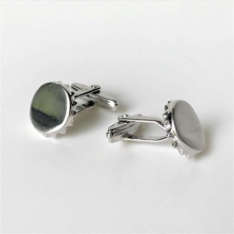 Sterling Silver Used Bottle Top Cufflinks