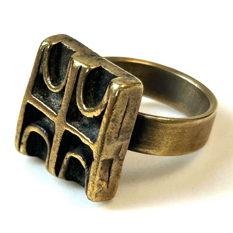 Vintage Retro Mid-Century Brass Ring