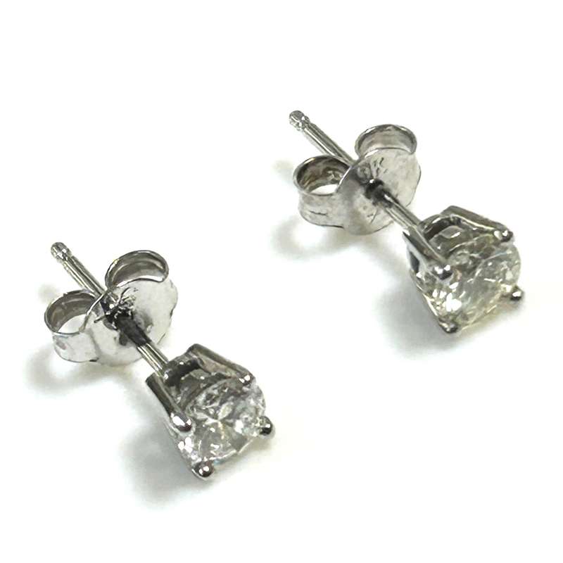 9ct White Gold and Diamond Stud Earrings