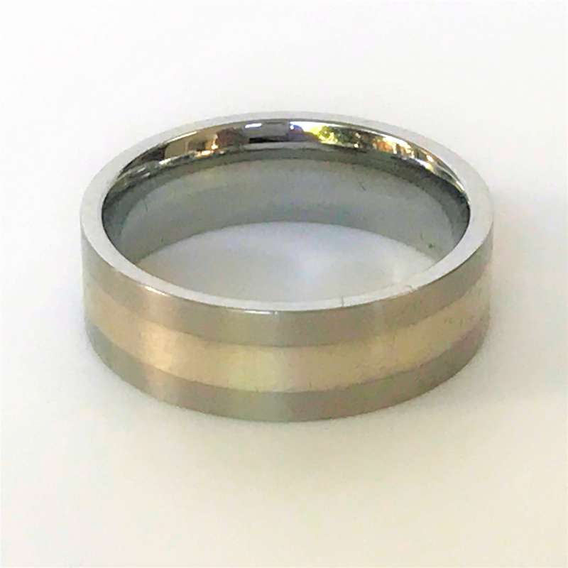 Stainless Steel Two-colour Mens Ring