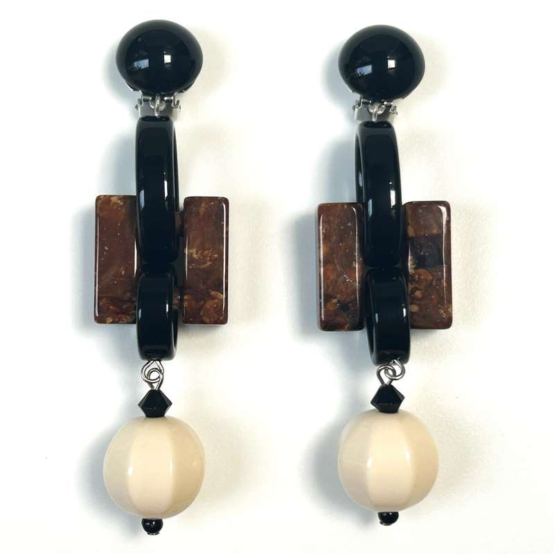 Large Angela Caputi Giuggiu Hollywood Clip-on Earrings