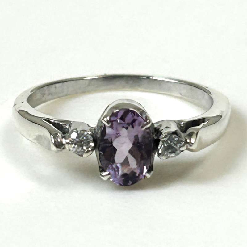 Vintage Sterling Silver and Crystal Gemstone Ring