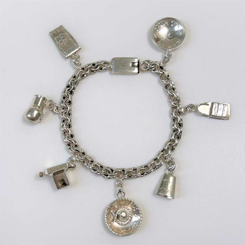 Vintage Silver Charm Bracelet