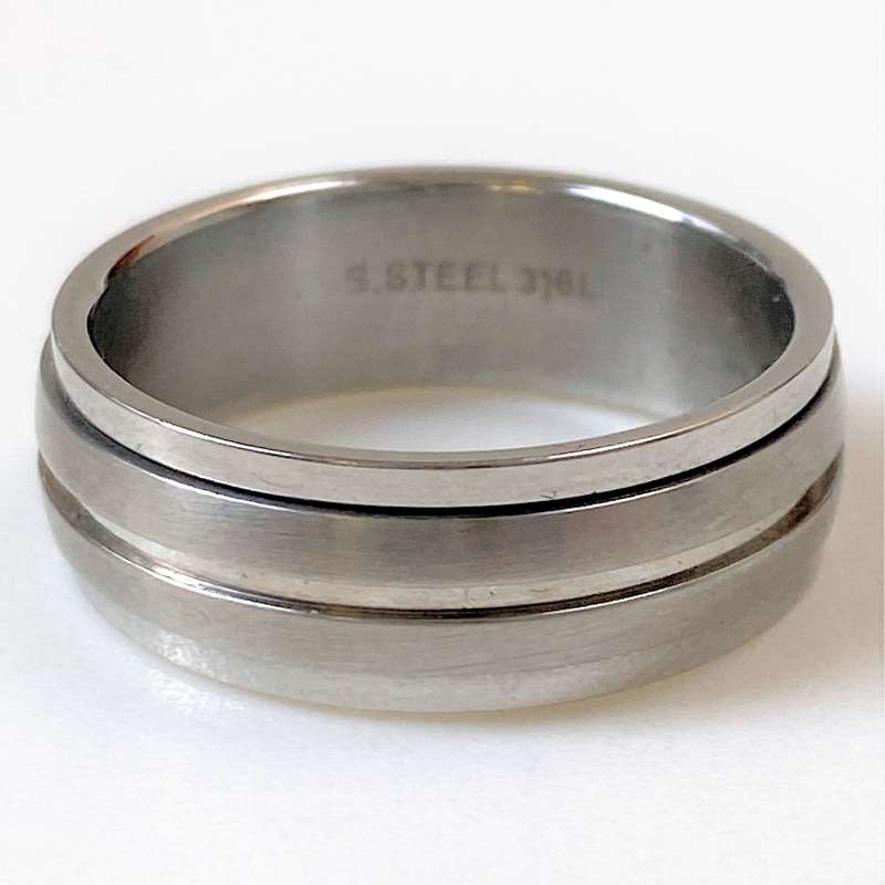Stainless Steel Mens Ring with Rotating Elements