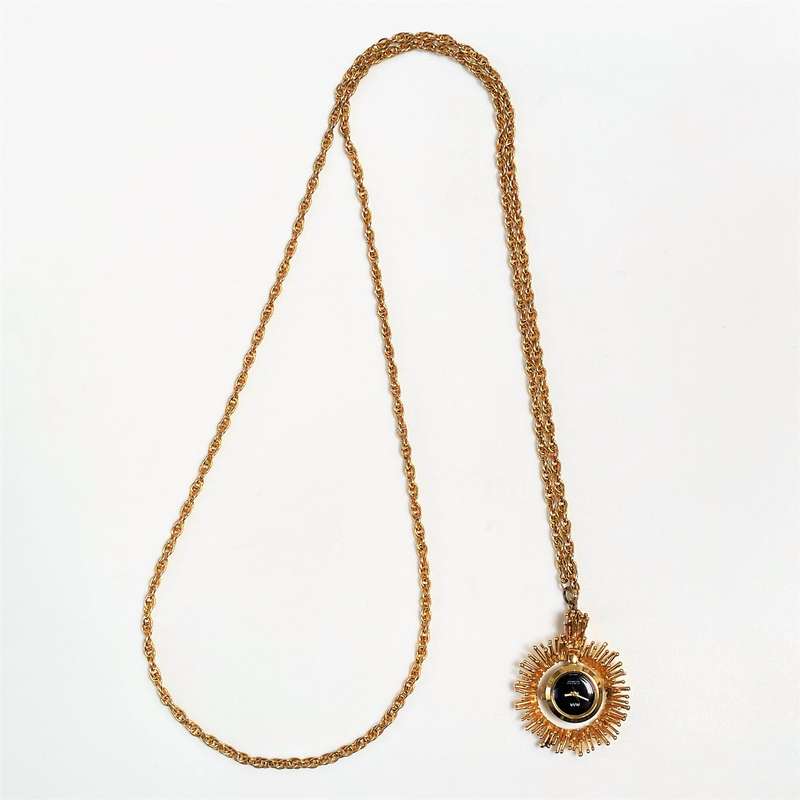Vintage Avia Swiss Pendant Watch with Original Chain