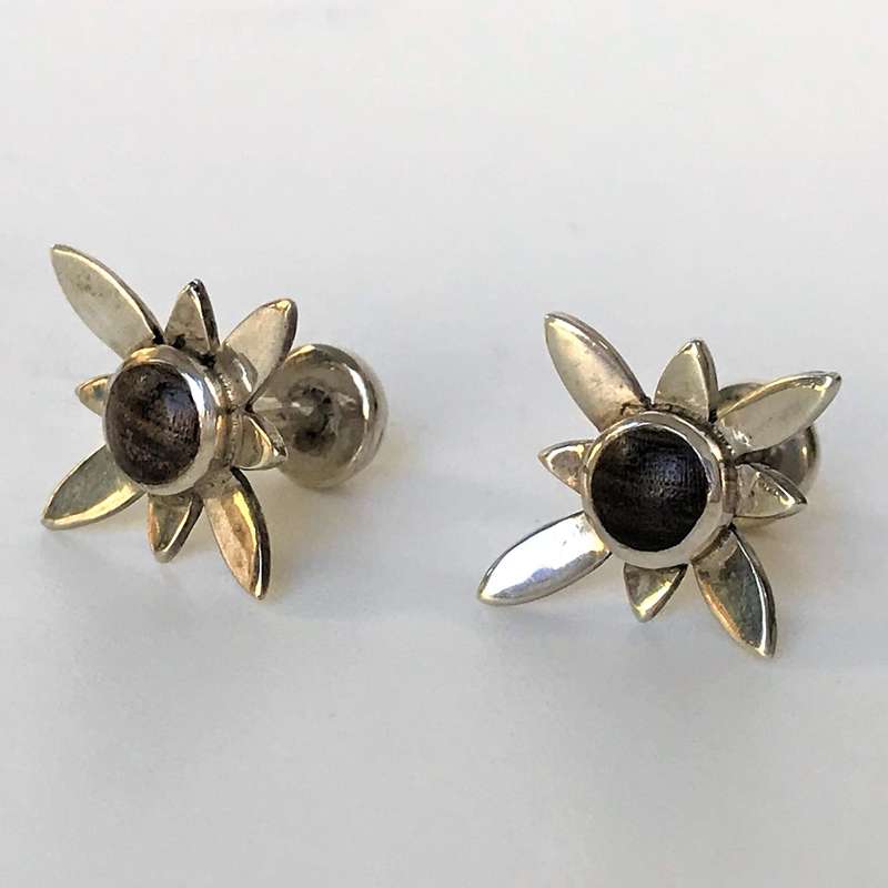 Sterling Silver and Zericote Wood Cufflinks