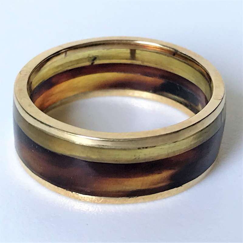 9ct Gold and Tortoiseshell Ring by John Klynsmith