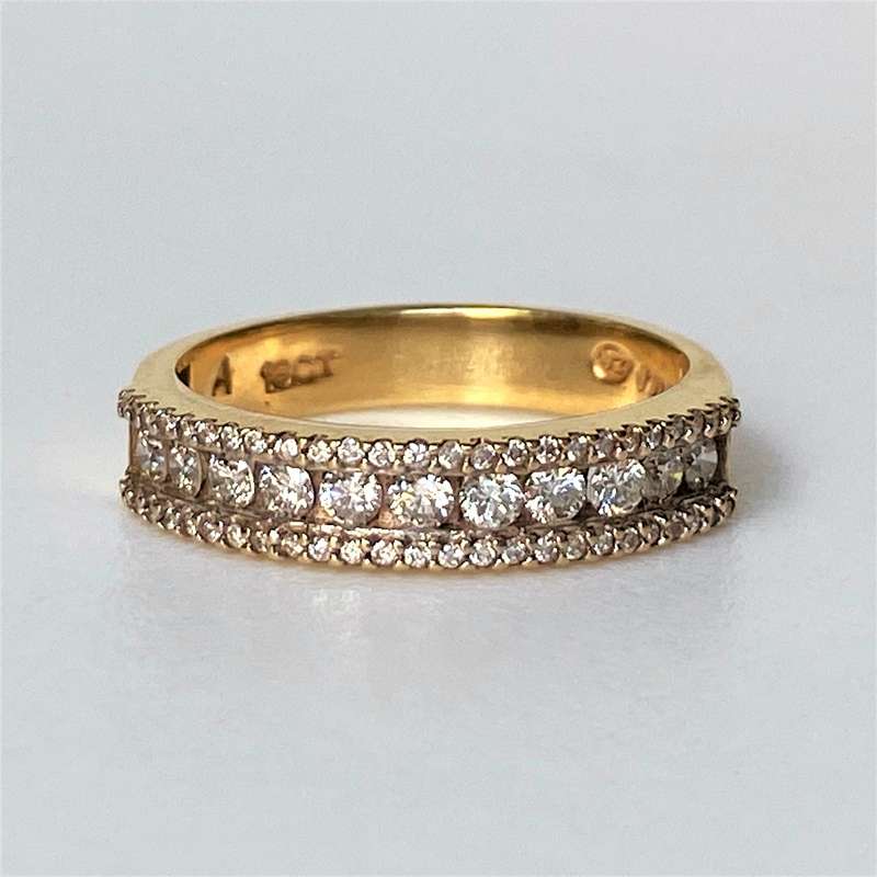 18ct Yellow Gold Diamond Semi-Eternity Ring