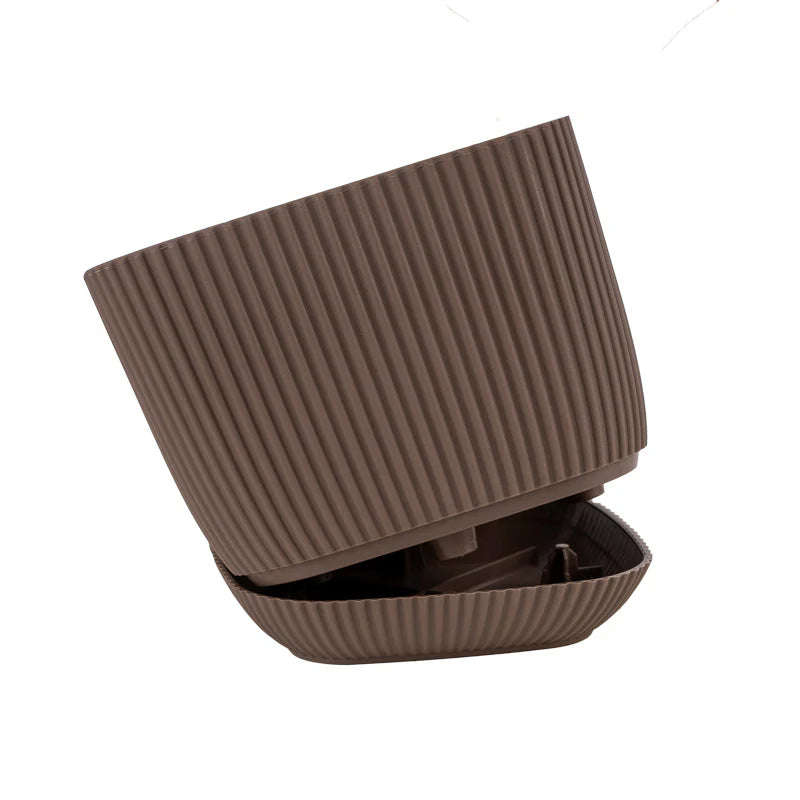 Earthy Brown Designer Plastic Pots