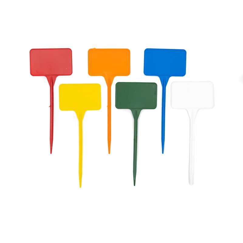 Plastic Rainbow T-labels (20 Pack) 4.5cm x 7cm x 17.5cm