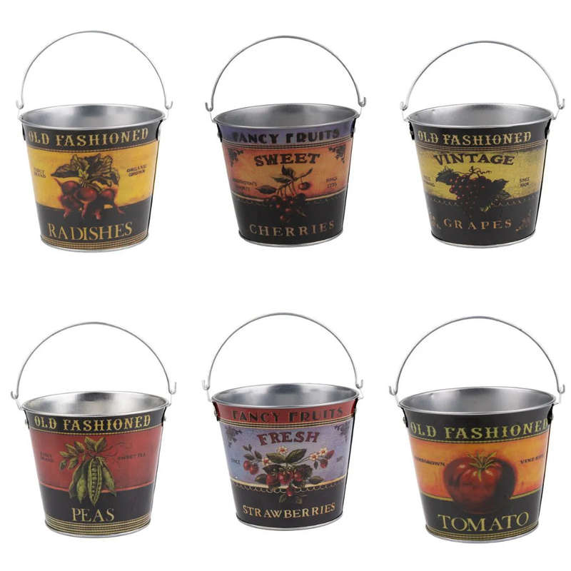 Old Fashioned Zinc Bucket Combo (6 buckets)
