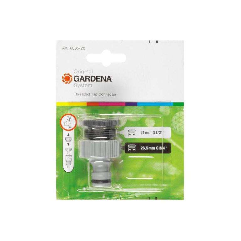 GARDENA Tap Connector 26.5mm (3/4") with Reducer 21mm (1/2")