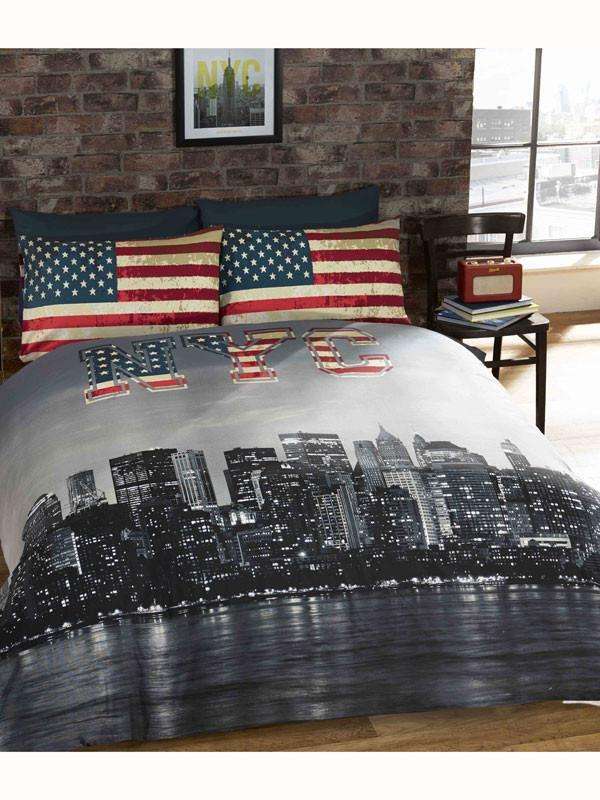 New York Skyline Duvet - USA  Bedding - Single