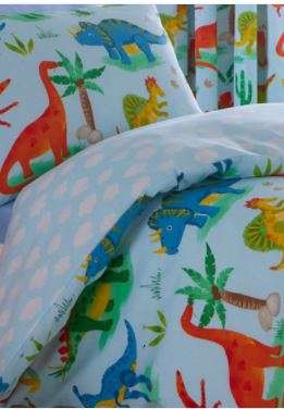 Dinosaur Duvet - Dinosaur Bedding - BLUE - single