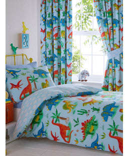 Dinosaur Duvet - Dinosaur Bedding - BLUE - single