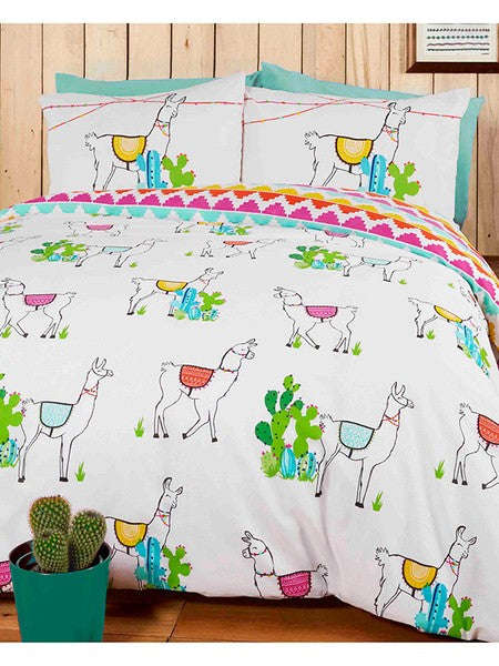 Happy Llamas Duvet Set - Llama Bedding - Double