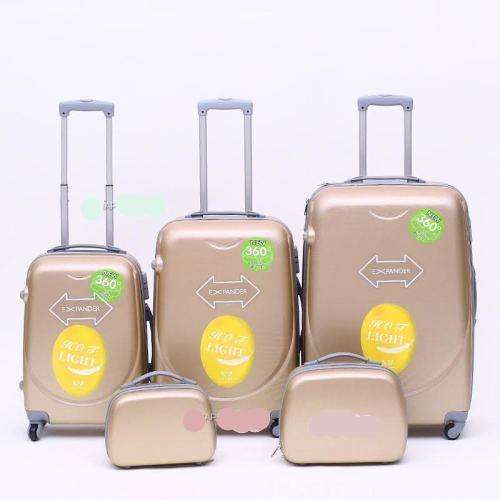 5 Piece Light Weight Luggage Set With Vanity Bags (size: 19'',23'',27'') - Rose Gold