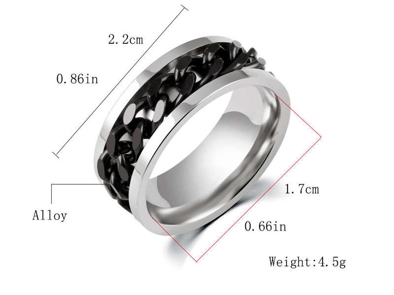 Men's Stainless Steel Chain Rings - 10
