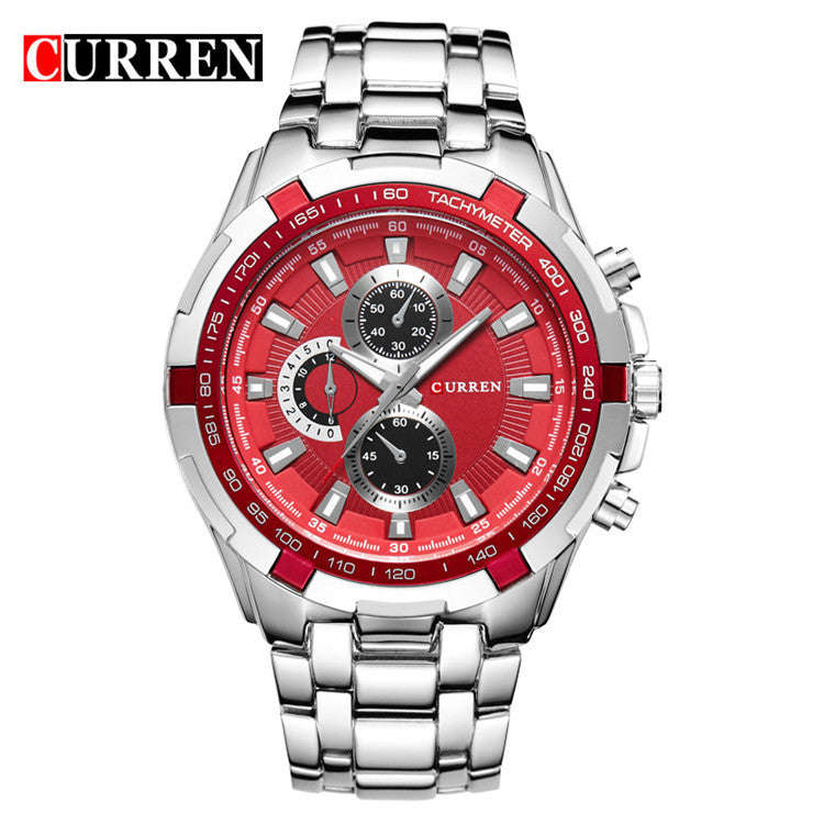 CURREN Stainless Steel Watches - Red or Blue