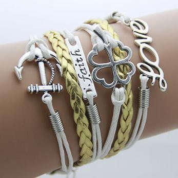 Leather Infinity Bracelets - Love Faith