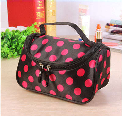 Travel Organiser Toiletry Cosmetic Bag - Polka Pink