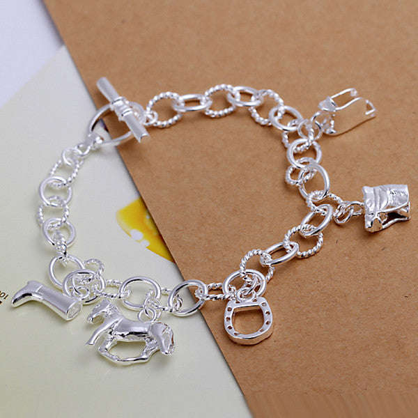 Horse Shoe Clasp 5 Charm Bracelet