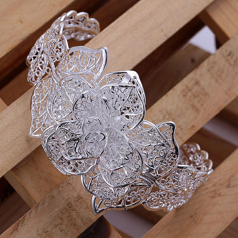 Flower Open Cuff Bracelet