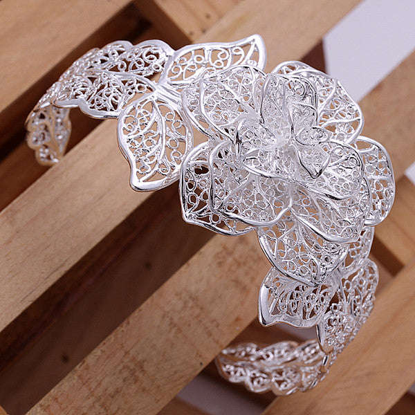 Flower Open Cuff Bracelet