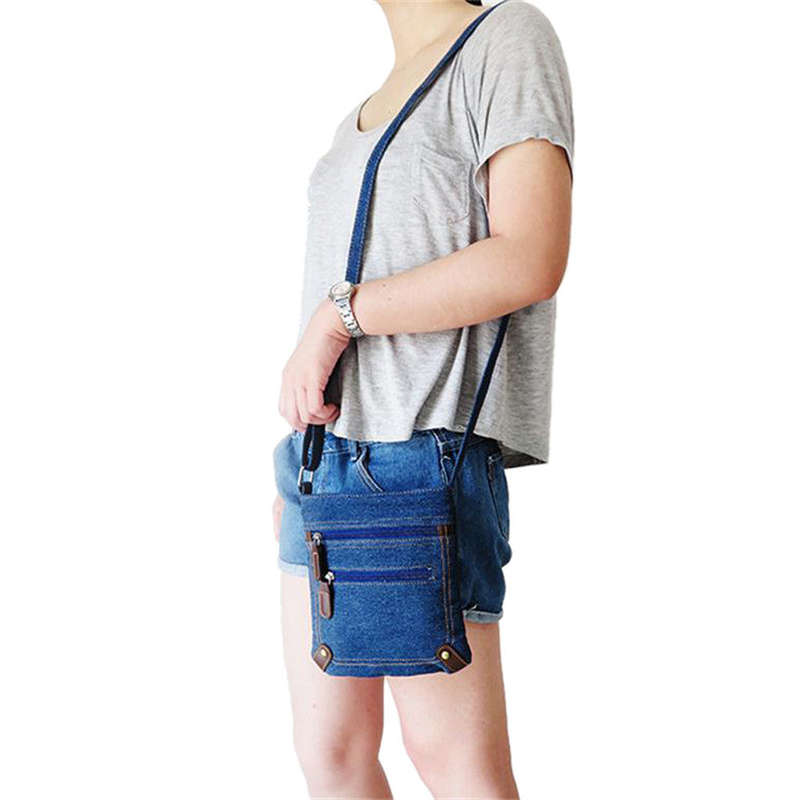 Denim Messenger Sling Bag