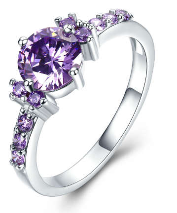 Purple Zircon Ring - Size 9