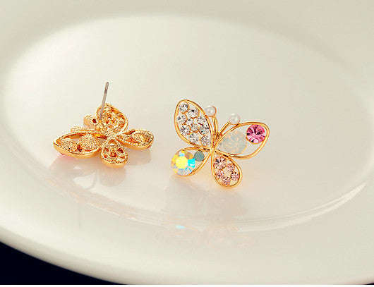 18K Gold Plated Butterfly Stud Earrings