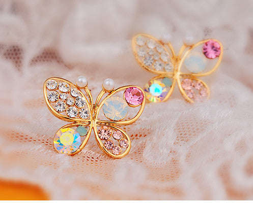 18K Gold Plated Butterfly Stud Earrings