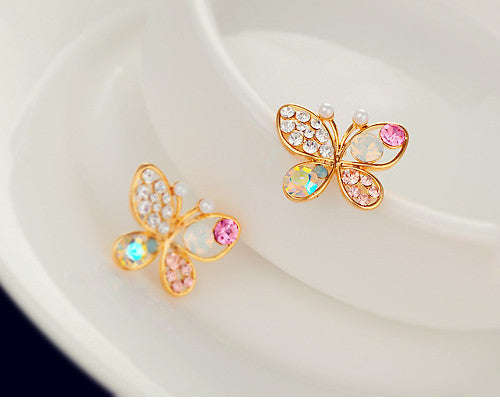 18K Gold Plated Butterfly Stud Earrings