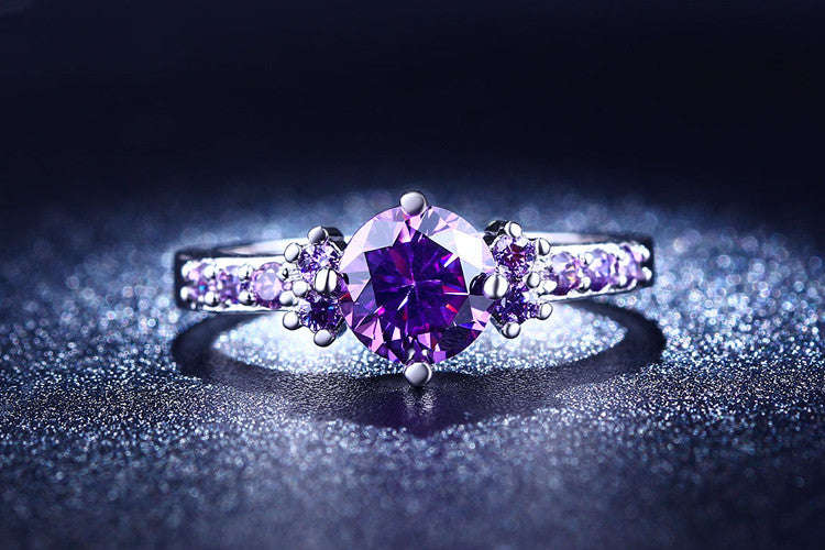 Purple Zircon Ring - Size 9