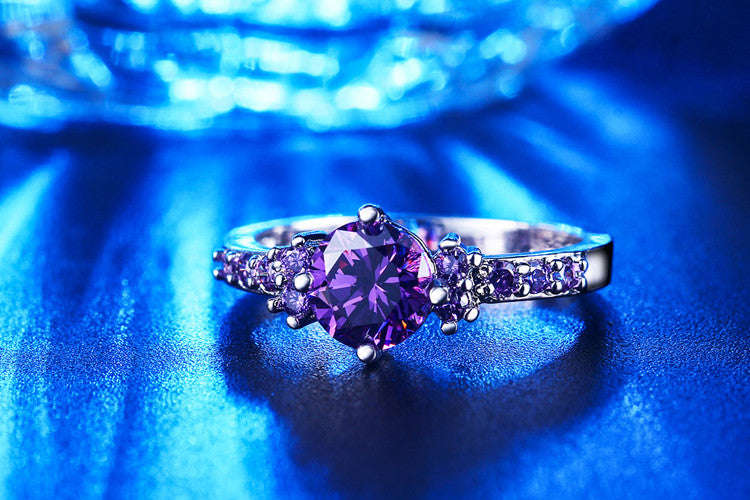 Purple Zircon Ring - Size 9