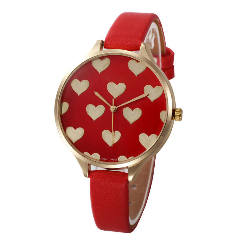 Ladies Multi Heart Watch - Red