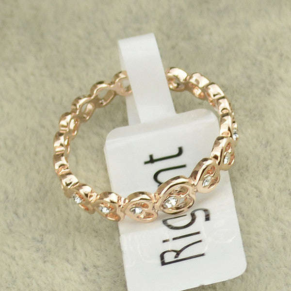 18K Rose Gold Plated Heart Ring - Size 5