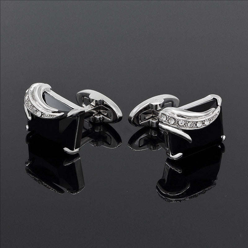 Austria Crystal Cuff Links - Black