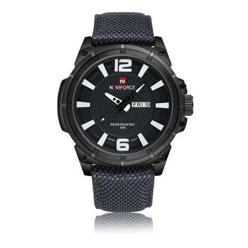 Men's Nylon Band Casual Naviforce Watches - 4 Styles - Black