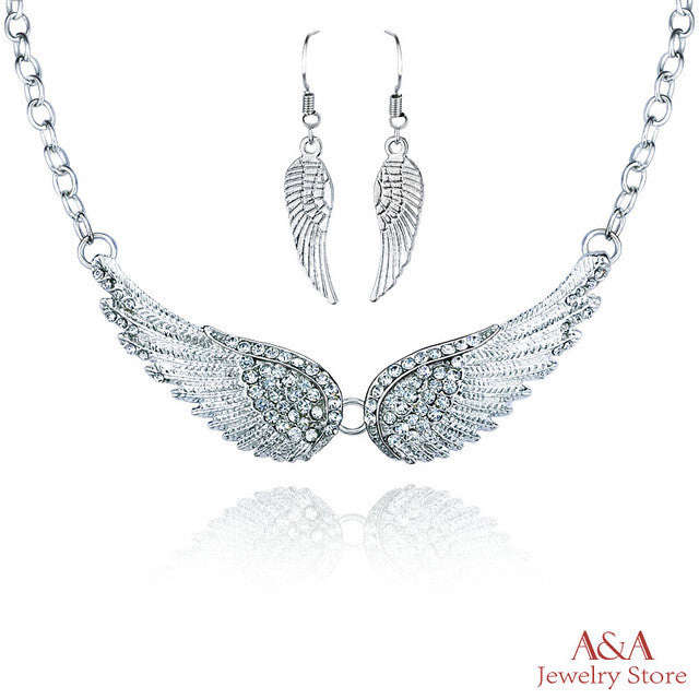 Angel Wings Choker and Earring Set