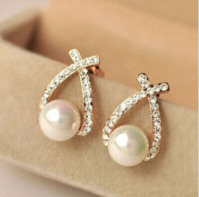 Bow Pearl Earrings - Gold