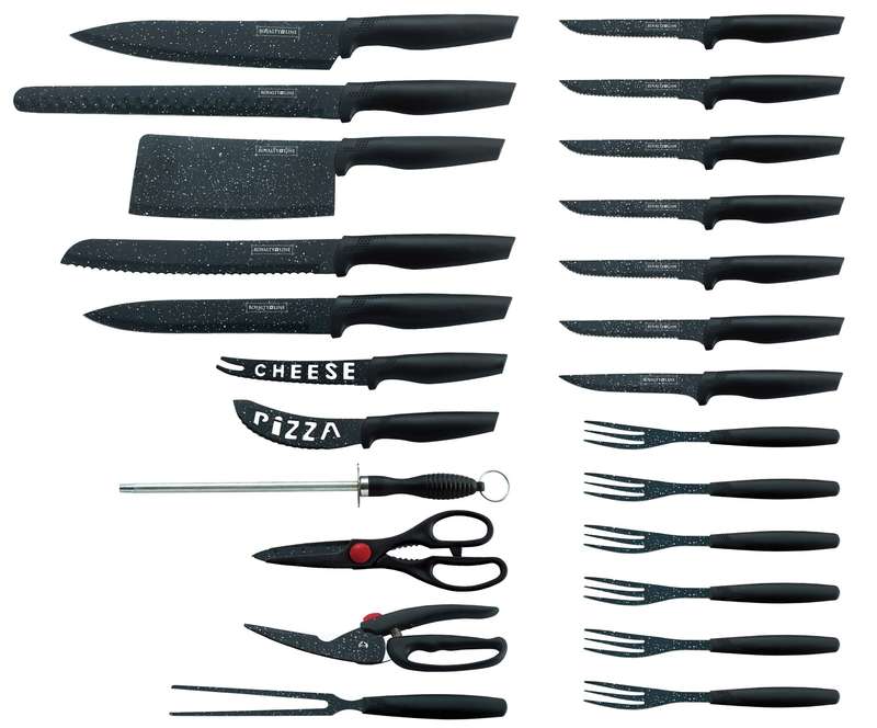 Royalty Line 24-Piece Marble-Coated Stainless Steel Knife Set