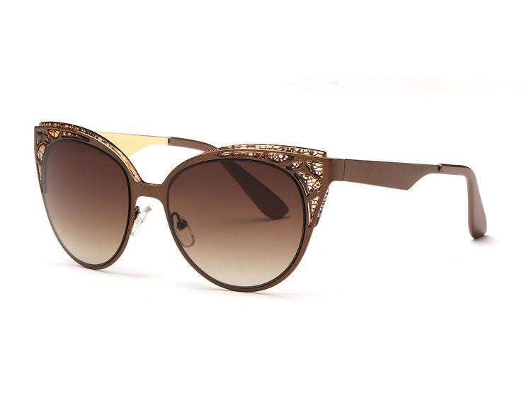 Aevogue Fancy Cat Eye Sunglasses - Brown