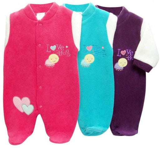 POLAR FLEECE GROWERS LOVE BUG - Pink / 0-3 Months