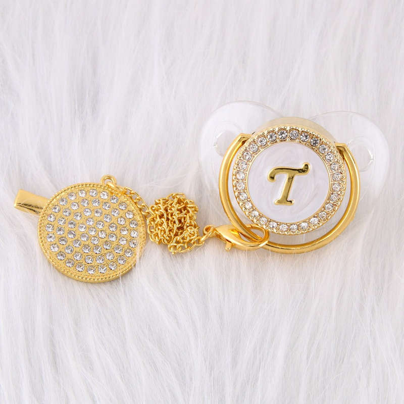 Baby Bling Dummy Pacifier - Letters - T